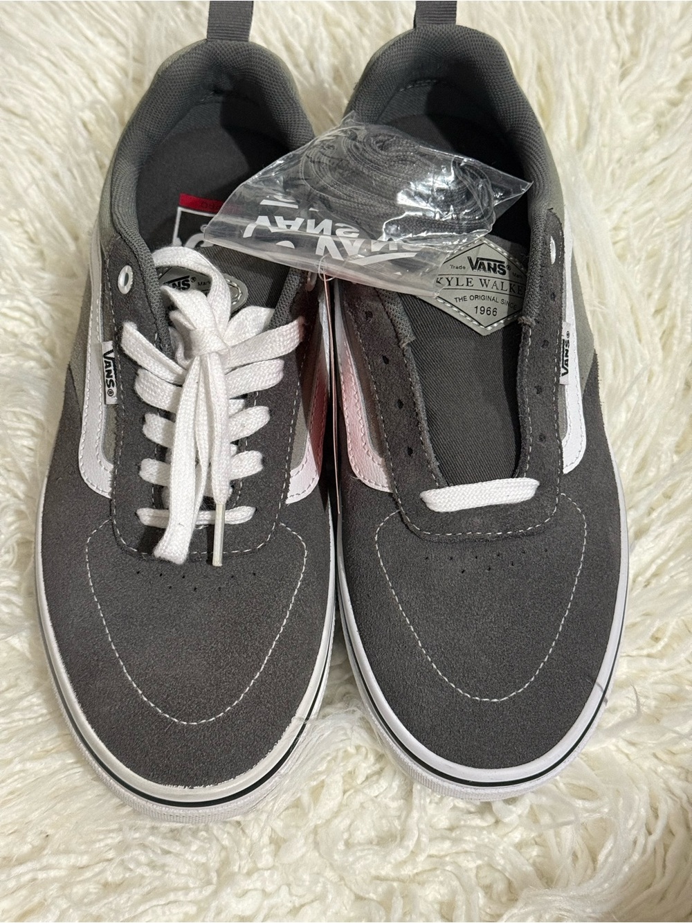 Vans Gray Old Skool Low-Top Sneakers with White Stripe
